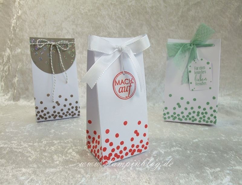 Geschenktüte-Tüte-Verpackung-Glitter-Heißklebepulver-Melonensorbet-Stampin