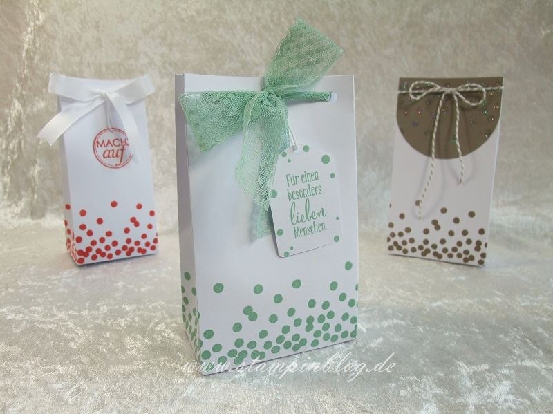 Geschenktüte-Tüte-Verpackung-Glitter-Heißklebepulver-Minzmakrone-Stampin