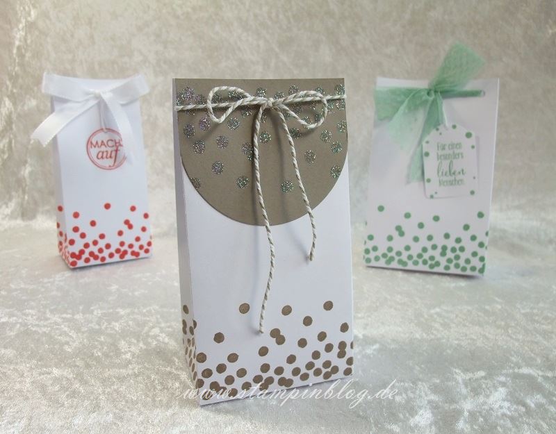 Geschenktüte-Tüte-Verpackung-Glitter-Heißklebepulver-Taupe-Stampin