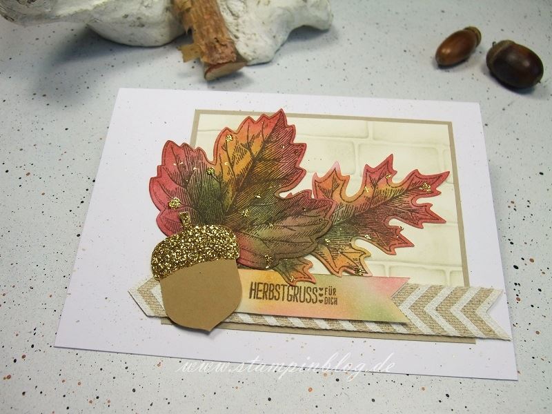 Herbst-Blätter-Eichel-chili-glitzer-waldmoss-ockerbraun-Stampinblog-Stampin