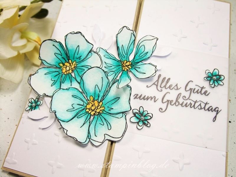 Gutschein-Geburtstag-Box-Card-Karte-Blumen-Perlen-bermudablau-Stampinblog-Stampin