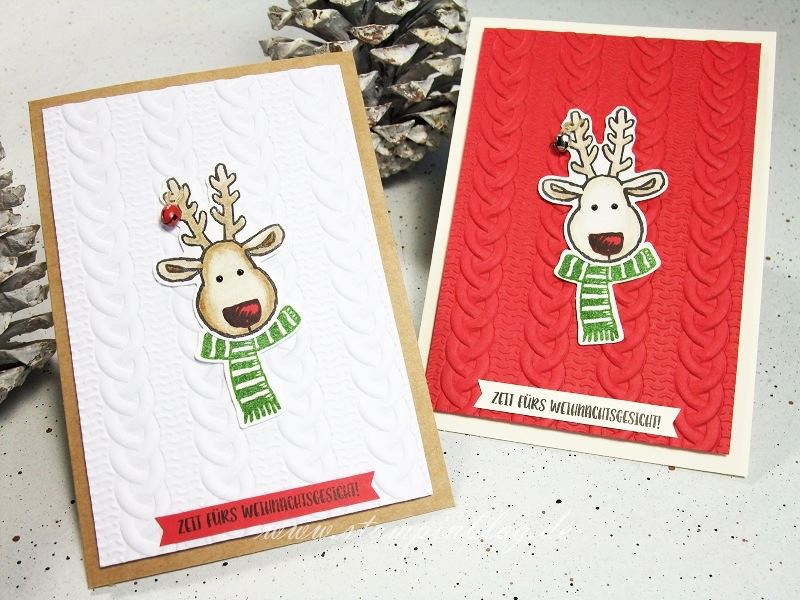 Weihnachten-Weihnachtskarte-Elch-Strickmuster-Stampinblog-Stampin