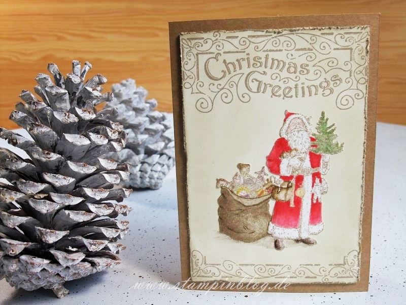 Weihnachten-Weihnachtskarte-Father-Christmas-Vintage-Stampinblog-Stampin