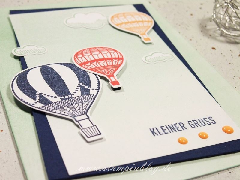Grüße-Karte-Heißluftballon-Ballon-Abgehoben-Stampinblog-Stampin